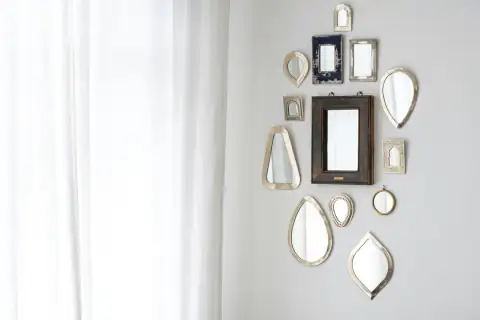 Mirror wall stickers: white and black wall mounted switch