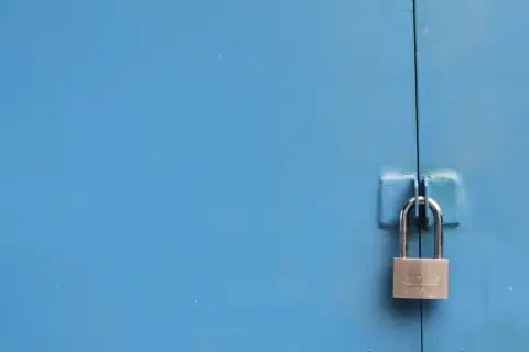 Locks: silver padlock
