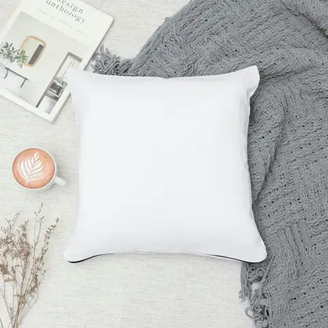 Pillows: white throw pillow on white textile